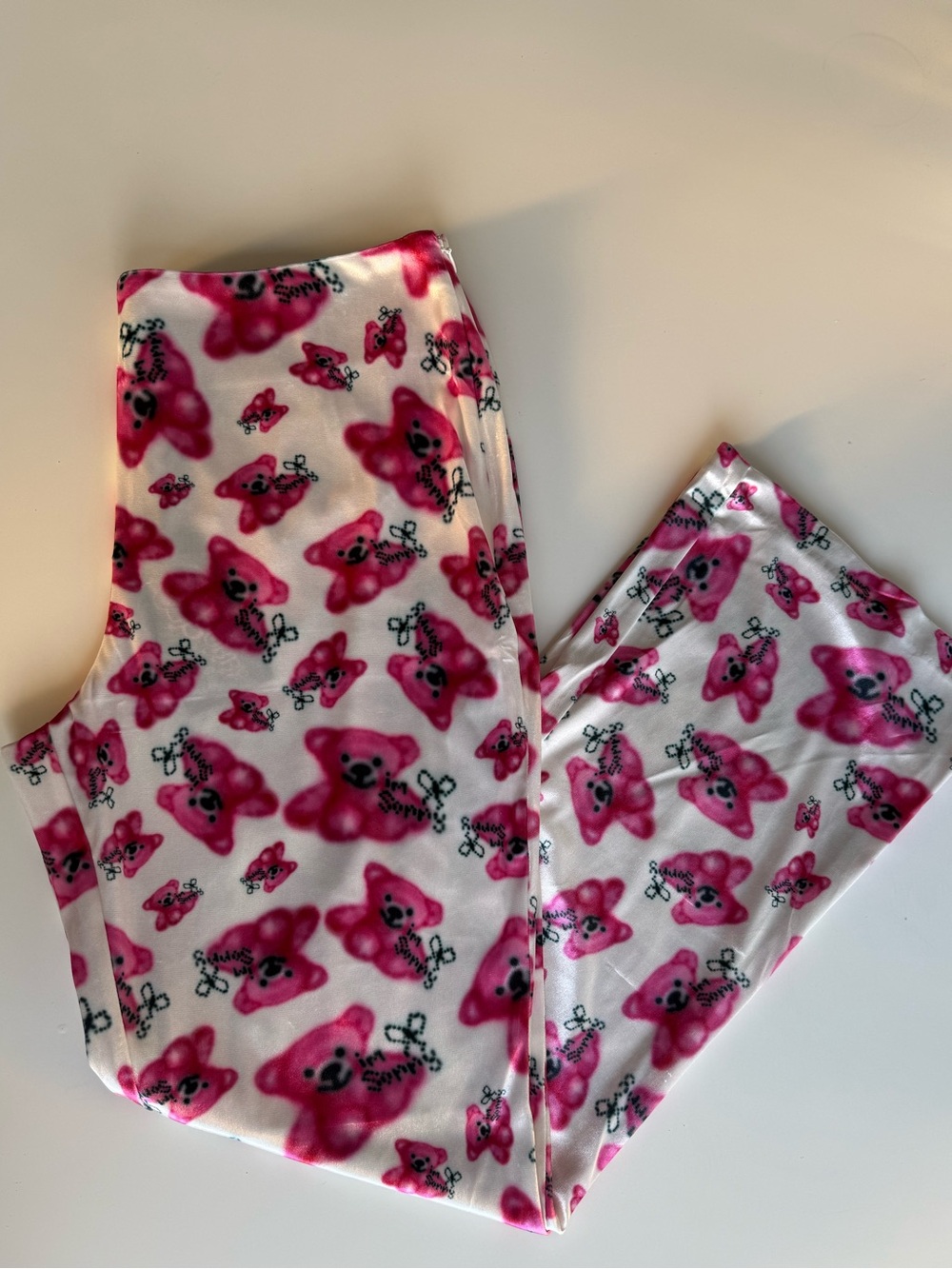 Petra Collins I'm Sorry Pink Teddy Bear Cropped Flare NWT Large Y2K Coquette